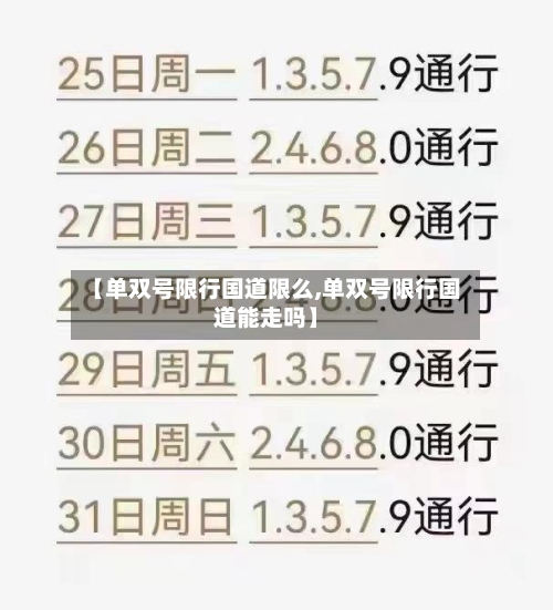 【单双号限行国道限么,单双号限行国道能走吗】-第3张图片