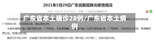 广东省本土确诊28例/广东省本土病例
