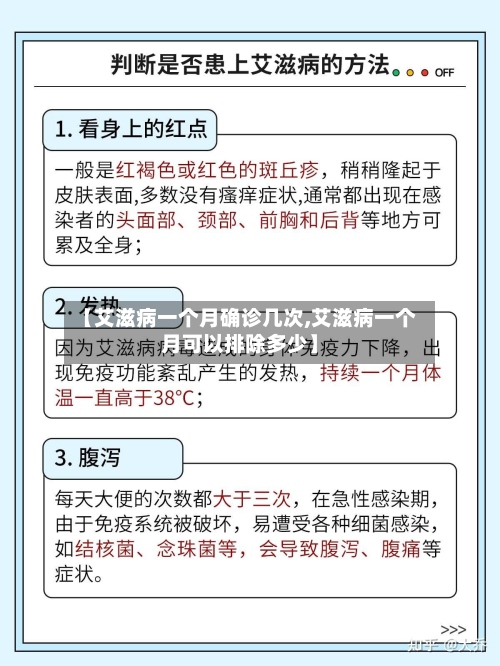 【艾滋病一个月确诊几次,艾滋病一个月可以排除多少】