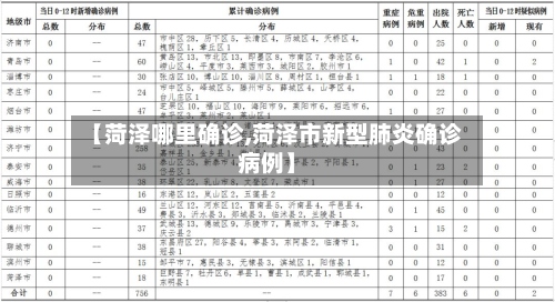 【菏泽哪里确诊,菏泽市新型肺炎确诊病例】-第2张图片