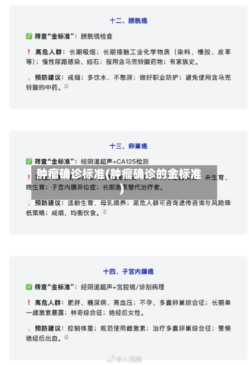 肿瘤确诊标准(肿瘤确诊的金标准)
