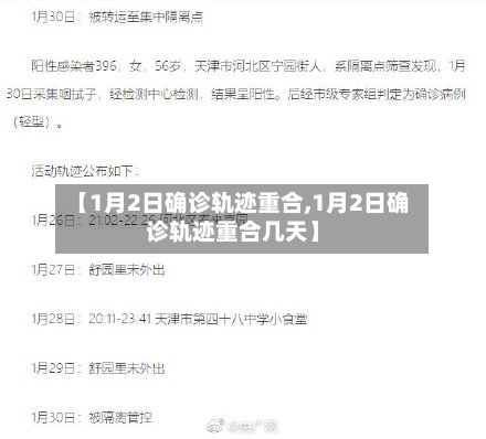【1月2日确诊轨迹重合,1月2日确诊轨迹重合几天】