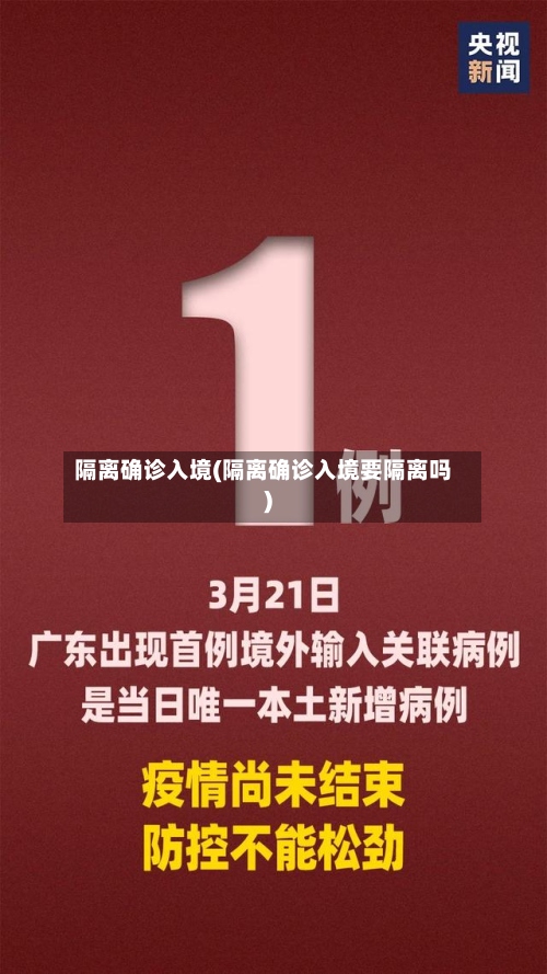 隔离确诊入境(隔离确诊入境要隔离吗)-第2张图片