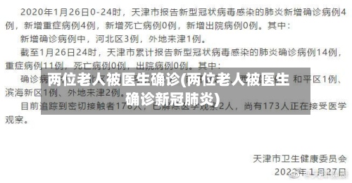 两位老人被医生确诊(两位老人被医生确诊新冠肺炎)-第2张图片