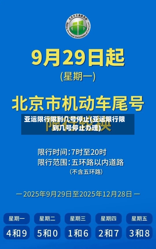 亚运限行限到几号停止(亚运限行限到几号停止办理)