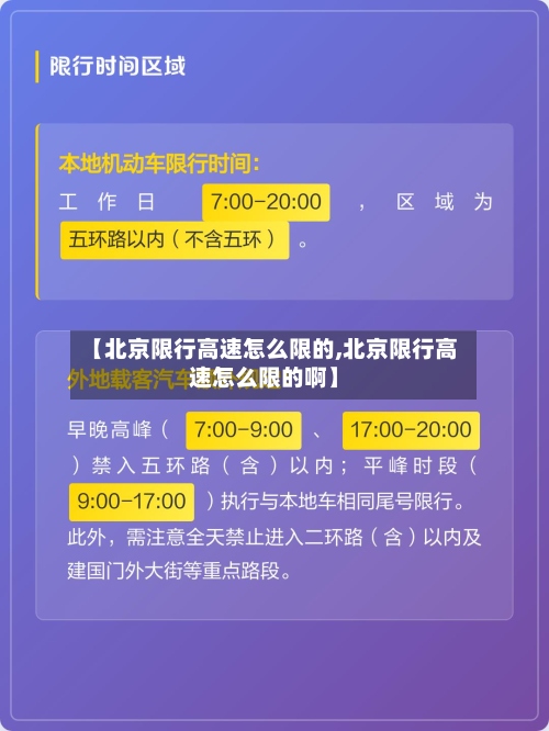 【北京限行高速怎么限的,北京限行高速怎么限的啊】