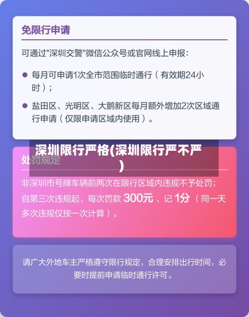 深圳限行严格(深圳限行严不严)