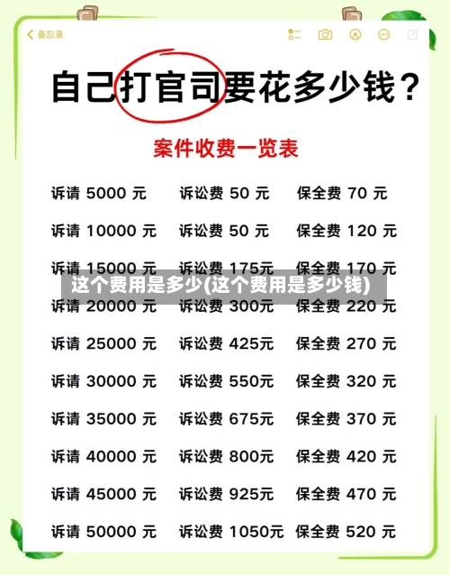 这个费用是多少(这个费用是多少钱)-第2张图片