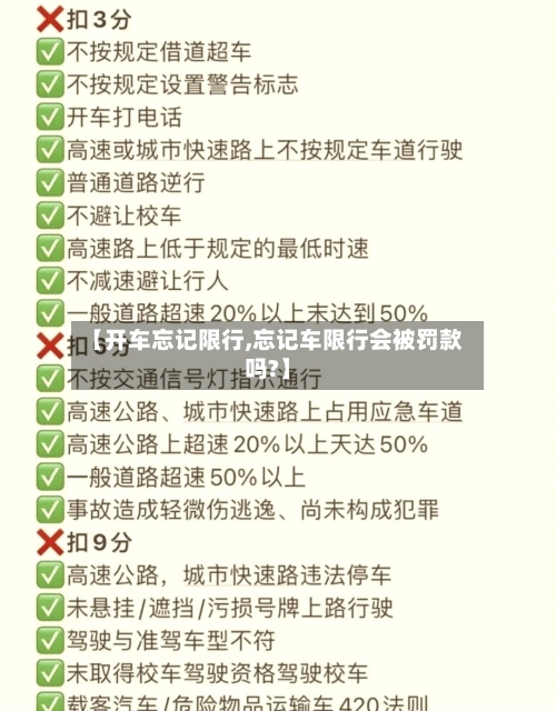 【开车忘记限行,忘记车限行会被罚款吗?】-第3张图片