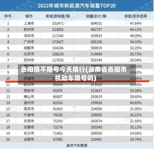 岳阳限不限号今天限行(湖南省岳阳市机动车限号吗)-第2张图片
