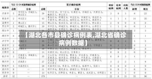 【湖北各市县确诊病例表,湖北省确诊病例数据】