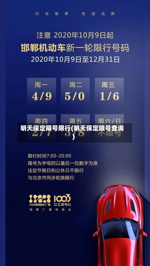 明天保定限号限行(明天保定限号查询)