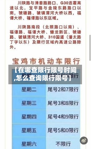 【在哪查限行限号时间,怎么查询限行限号】