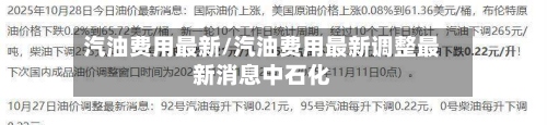 汽油费用最新/汽油费用最新调整最新消息中石化-第2张图片