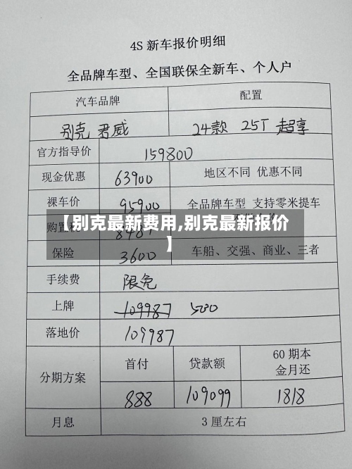 【别克最新费用,别克最新报价】-第2张图片