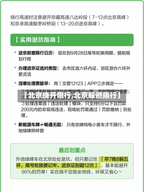 【北京绕开限行,北京躲避限行】-第2张图片