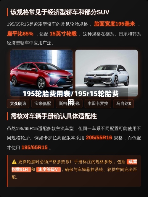 195轮胎费用表/195r15轮胎费用-第2张图片