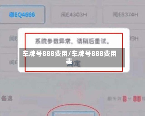 车牌号888费用/车牌号888费用表