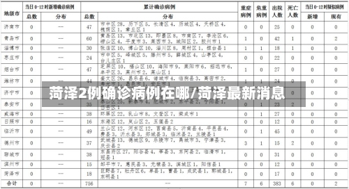 菏泽2例确诊病例在哪/菏泽最新消息