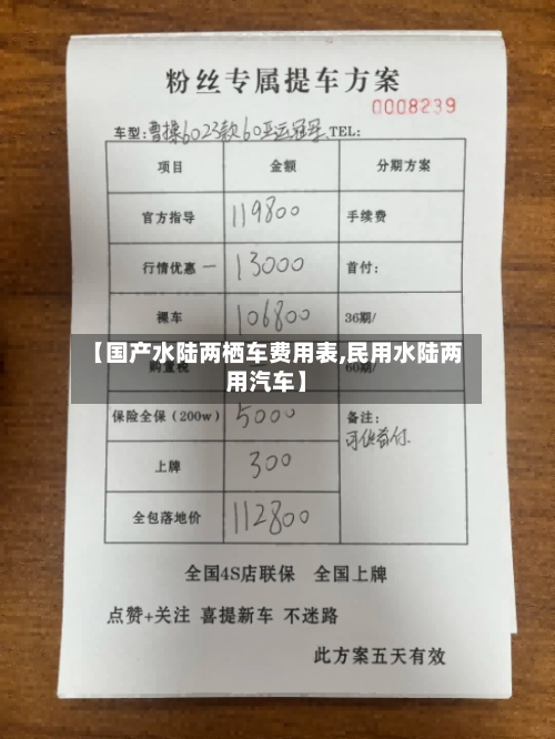 【国产水陆两栖车费用表,民用水陆两用汽车】