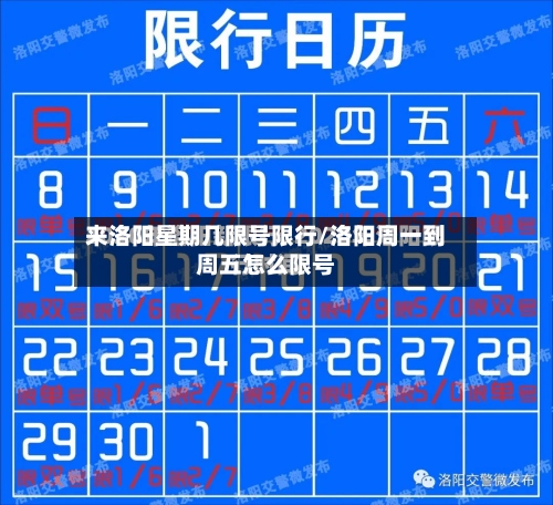 来洛阳星期几限号限行/洛阳周一到周五怎么限号-第2张图片