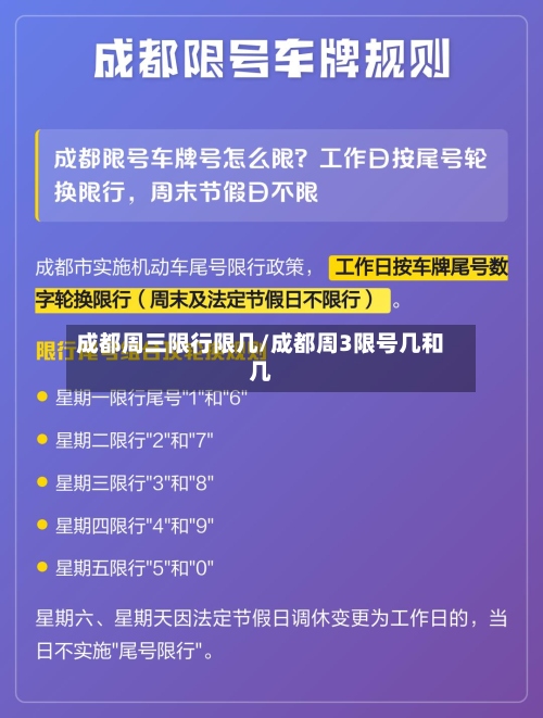 成都周三限行限几/成都周3限号几和几