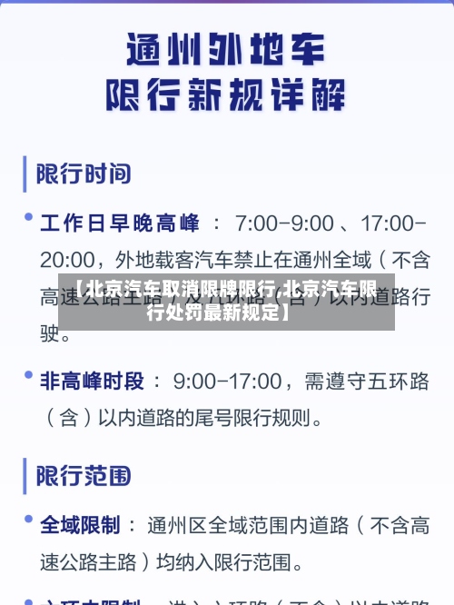 【北京汽车取消限牌限行,北京汽车限行处罚最新规定】