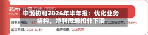 中源协和2026年半年报：优化业务结构	，净利微增扣非下滑-第3张图片