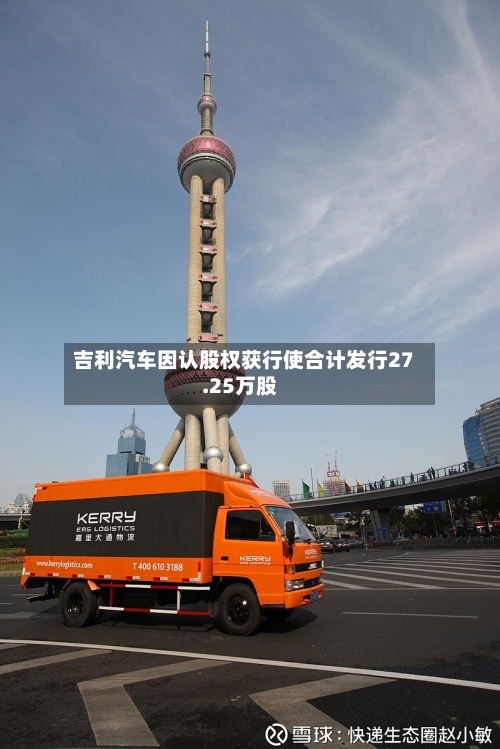 吉利汽车因认股权获行使合计发行27.25万股-第1张图片