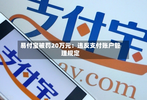 易付宝被罚20万元：违反支付账户管理规定