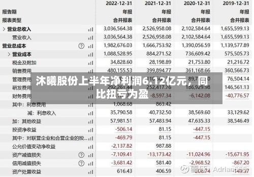 沐曦股份上半年净利润6.12亿元，同比扭亏为盈
