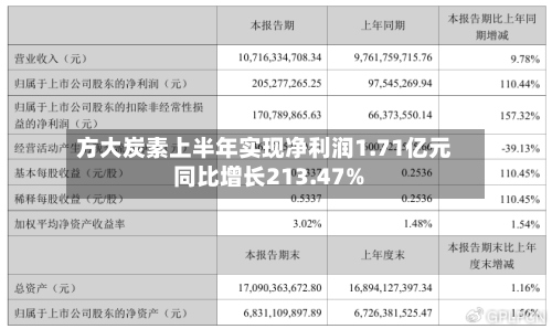 方大炭素上半年实现净利润1.71亿元 同比增长213.47%-第1张图片
