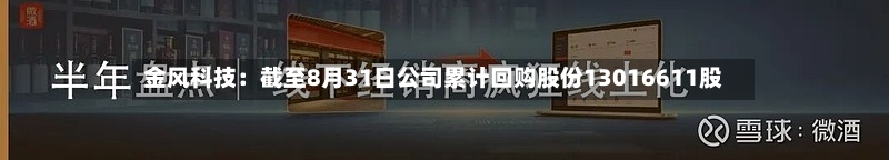 金风科技:截至8月31日公司累计回购股份13016611股-第2张图片