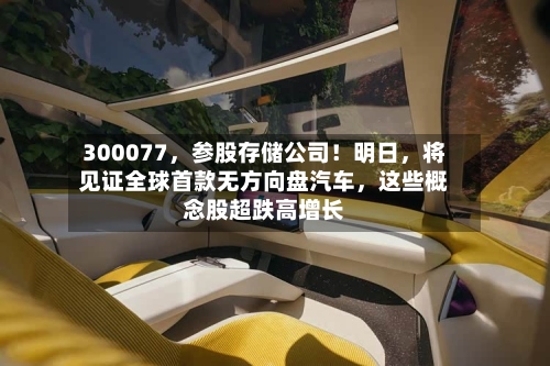 300077	，参股存储公司！明日，将见证全球首款无方向盘汽车，这些概念股超跌高增长-第2张图片