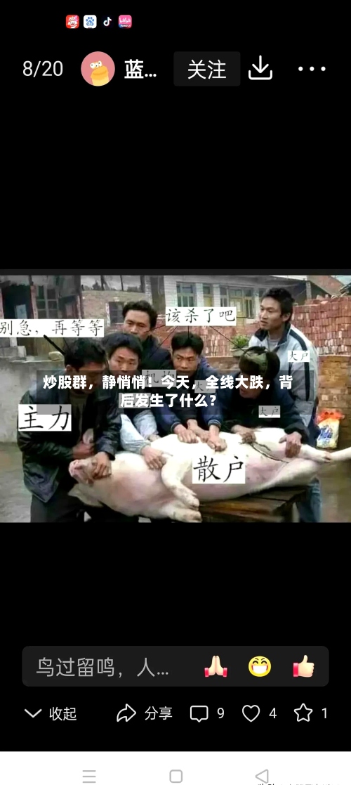 炒股群，静悄悄！今天，全线大跌，背后发生了什么？