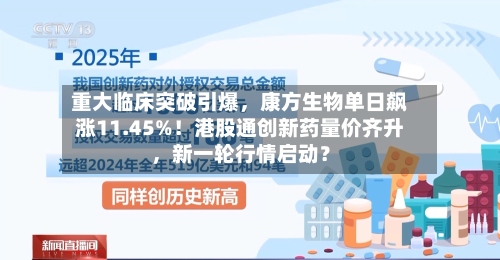重大临床突破引爆，康方生物单日飙涨11.45%！港股通创新药量价齐升	，新一轮行情启动？-第3张图片