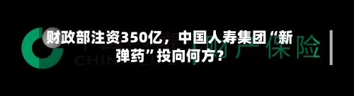 财政部注资350亿，中国人寿集团“新弹药”投向何方？